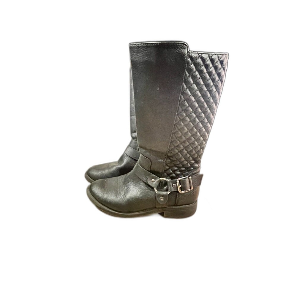 Wonder Nation- Girl’s- Zip Up Boots (Size 2) Black/ Silver Buckle Studs - Picture 3 of 10